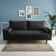Velvet Square Arm Tufted Sofa