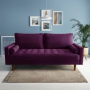 Velvet Square Arm Tufted Sofa