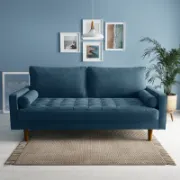 Velvet Square Arm Tufted Sofa