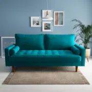 Velvet Square Arm Tufted Sofa
