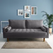 Velvet Square Arm Tufted Sofa