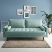 Velvet Square Arm Tufted Sofa
