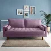 Velvet Square Arm Tufted Sofa