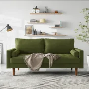 Velvet Square Arm Tufted Sofa