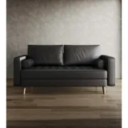 Vegan Leather Square Arm Loveseat