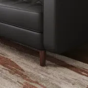 Vegan Leather Square Arm Loveseat