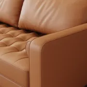 Vegan Leather Square Arm Loveseat