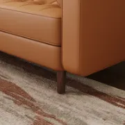 Vegan Leather Square Arm Loveseat