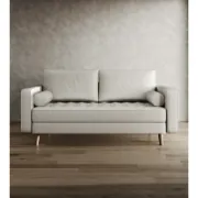 Vegan Leather Square Arm Loveseat