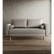 Vegan Leather Square Arm Loveseat