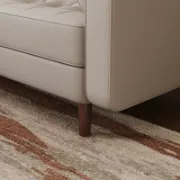 Vegan Leather Square Arm Loveseat