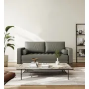 Vegan Leather Square Arm Loveseat