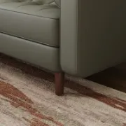 Vegan Leather Square Arm Loveseat