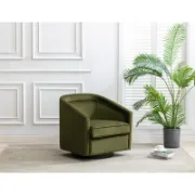 Velvet Swivel Barrel Chair