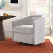 Velvet Swivel Barrel Chair