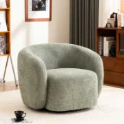 Boucle Swivel Barrel Chair for Small Space
