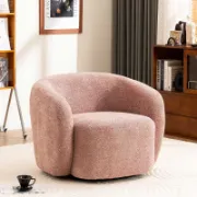 Boucle Swivel Barrel Chair for Small Space