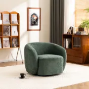 Boucle Swivel Barrel Chair for Small Space