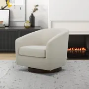 Upholstered Swivel Barrel Chair