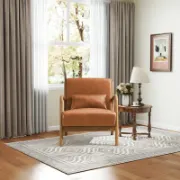 Faux Leather Chair with an Extra Pillow
