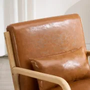 Faux Leather Chair with an Extra Pillow