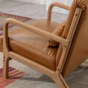 Faux Leather Chair with an Extra Pillow