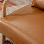 Faux Leather Chair with an Extra Pillow