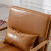 Faux Leather Chair with an Extra Pillow