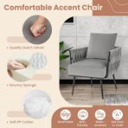 Velvet Chair with Ottoman