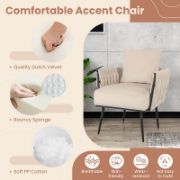 Velvet Chair with Ottoman