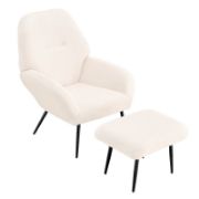 Upholstered Armchair with Ottoman – A Blend of Comfort & Modern Elegance