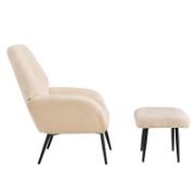 Upholstered Armchair with Ottoman – A Blend of Comfort & Modern Elegance