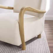 Solid Wood Chair & Ottoman Set