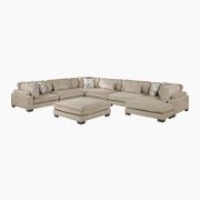 Modern Microfiber Modular Sectional Sofa with Chaise