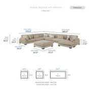 Modern Microfiber Modular Sectional Sofa with Chaise
