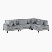 4-Piece Customizable Sofa with Reversible Cushions & Matching Pillows