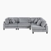 4-Piece Customizable Sofa with Reversible Cushions & Matching Pillows