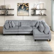 4-Piece Customizable Sofa with Reversible Cushions & Matching Pillows