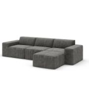 4-Piece L-Shaped Upholstered Sofa 3 Seats with an Ottomans