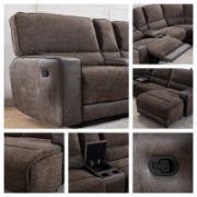 8 - Pieces Vegan Leather Blend Chenille Reclining Sectional
