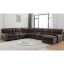 8 - Pieces Vegan Leather Blend Chenille Reclining Sectional