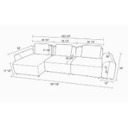 Microfiber Chaise Revisable Sofa Sectional