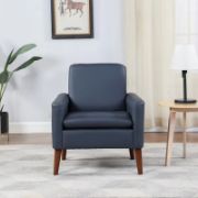 Modern Blue Faux Leather Upholstered Armchair
