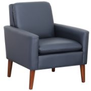 Modern Blue Faux Leather Upholstered Armchair