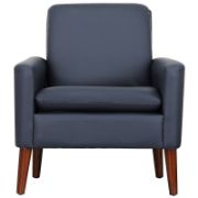 Modern Blue Faux Leather Upholstered Armchair