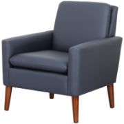 Modern Blue Faux Leather Upholstered Armchair