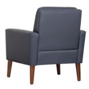 Modern Blue Faux Leather Upholstered Armchair
