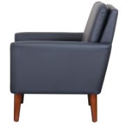 Modern Blue Faux Leather Upholstered Armchair