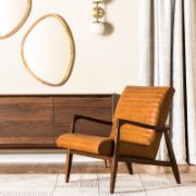 Full-Grain Genuine Italian Leather Armchair