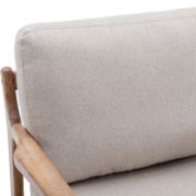 Linen Upholstered ArmChair with Wooden Legs (Set of 2)